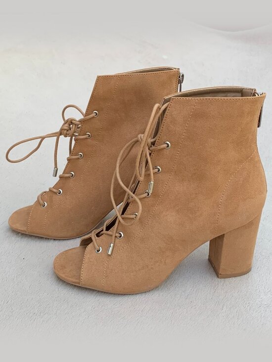 Guess Shoes - Guess GW Daly Peep Toe Lace-Up Booties